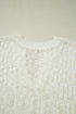 Beige Notched V Neck Short Sleeve Sweater